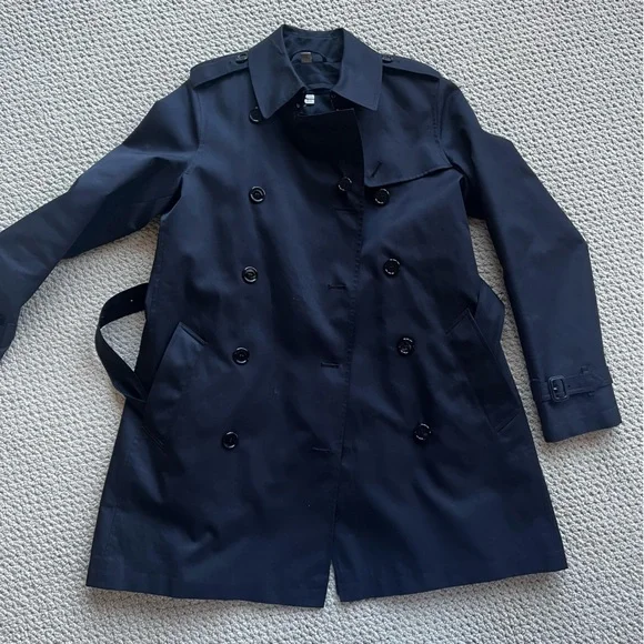 Burberry brit double breasted trench coat 8 mid length - Picture 2 of 15